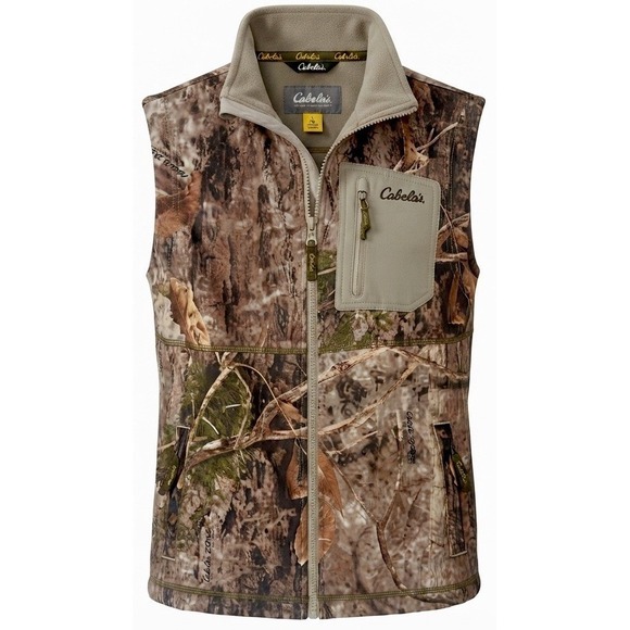 Cabela's Jackets & Blazers - Cabela's Women's Large Woodland Camo Fleece Lined Hunting Vest Zip Pockets